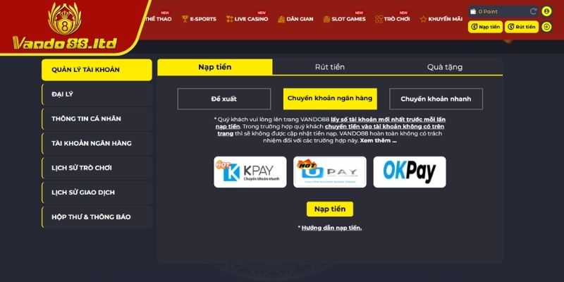 Nạp Tiền VanDo88 - Hướng Dẫn Chi Tiết An Toàn Cho Người Chơi 3 Những lưu ý khi thực hiện nạp tiền VanDo88