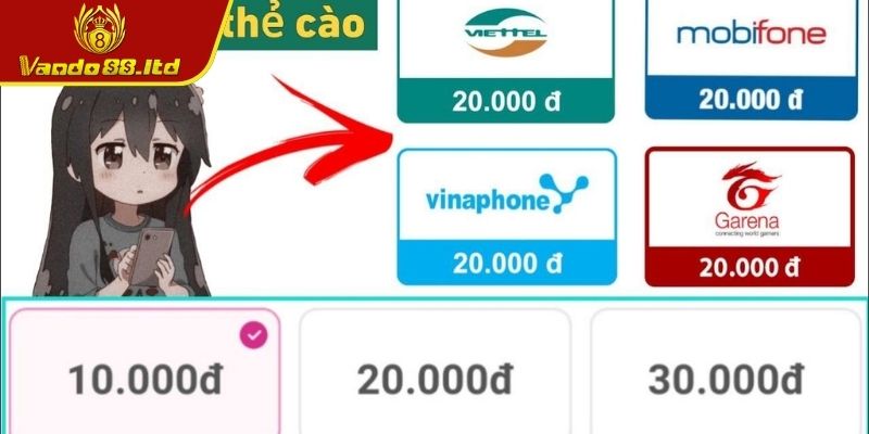 Rút Tiền VanDo88 Hướng Dẫn Chi Tiết An Toàn Cho Cược Thủ 3 Rút tiền VanDo88 qua thẻ cào điện thoại